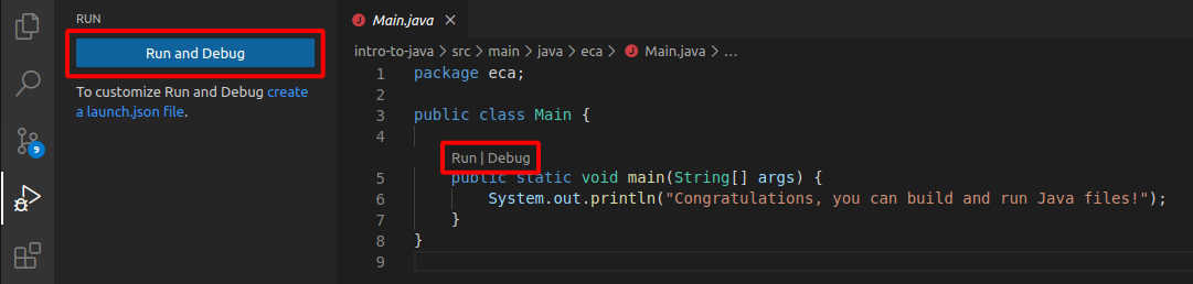 Explorer window with run buttons highlighted